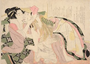 Ongerepte leeuw door Katsushika Hokusai